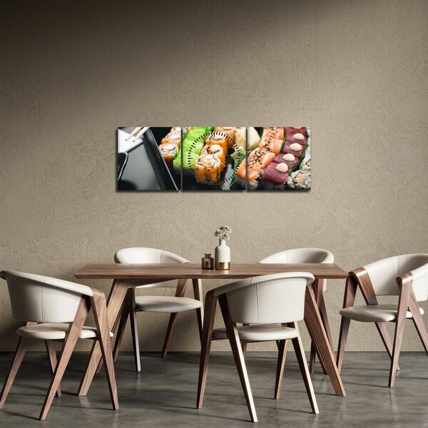Obraz - Sushi (s hodinami) (90x30 cm)
