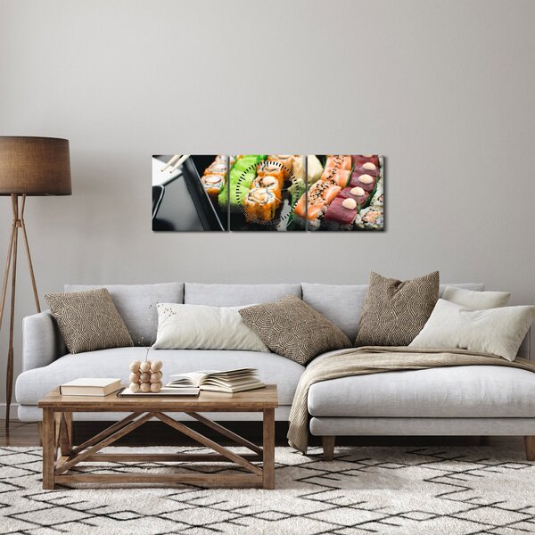 Obraz - Sushi (s hodinami) (90x30 cm)