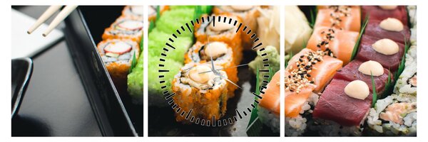 Obraz - Sushi (s hodinami) (90x30 cm)