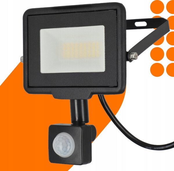 Solární LED reflektor 30 W, IP65, úhel 120°, 16 × 12 × 3 cm