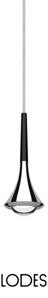 Lodes Designové závěsné LED svítidlo RAIN, 7W, v. 21 cm, CRI90 Barva: Matná černá, Teplota světla: 2700K - teplá bílá, Barva montury: Matná černá
