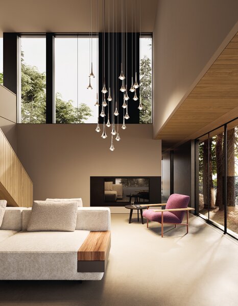 Lodes Designové závěsné LED svítidlo RAIN, 7W, v. 21 cm, CRI90 Barva: Matná černá, Teplota světla: 2700K - teplá bílá, Barva montury: Matná černá