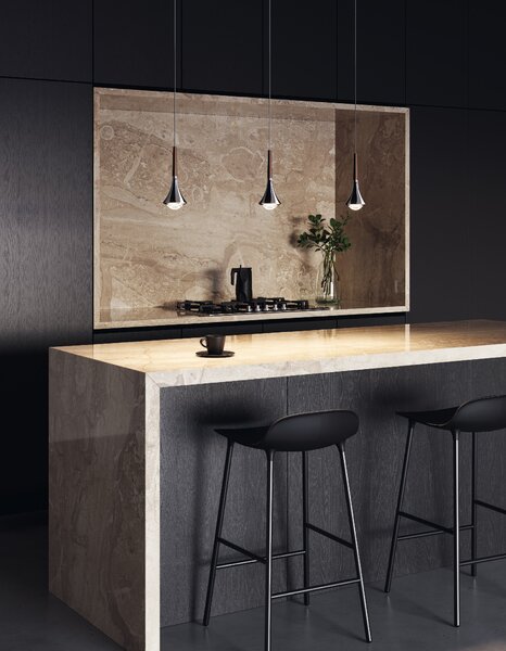 Lodes Designové závěsné LED svítidlo RAIN, 7W, v. 21 cm, CRI90 Barva: Matná černá, Teplota světla: 2700K - teplá bílá, Barva montury: Matná černá
