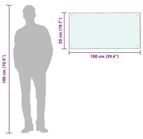 Kuchyňský panel mléčný 100 x 50 cm tvrzené sklo 249461