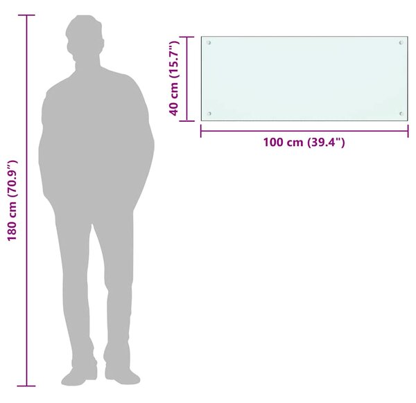 Kuchyňský panel mléčný 100 x 40 cm tvrzené sklo 249460