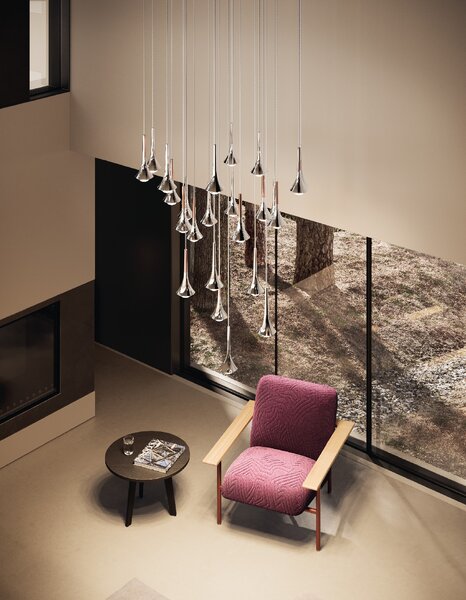 Lodes Designové závěsné LED svítidlo RAIN, 7W, v. 21 cm, CRI90 Barva: Matná černá, Teplota světla: 2700K - teplá bílá, Barva montury: Matná černá
