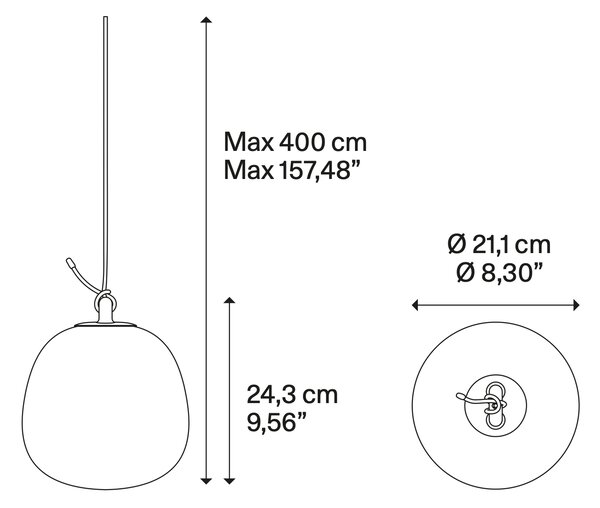 Lodes Designové závěsné LED svítidlo Oblò, 7W, v. 24,3 cm, CRI90 Barva: Transparentní, Teplota světla: 2700K - teplá bílá