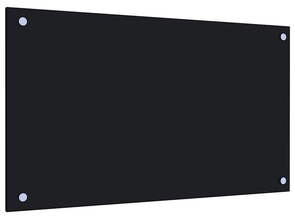 Kuchyňský panel černý 70 x 40 cm tvrzené sklo 249481