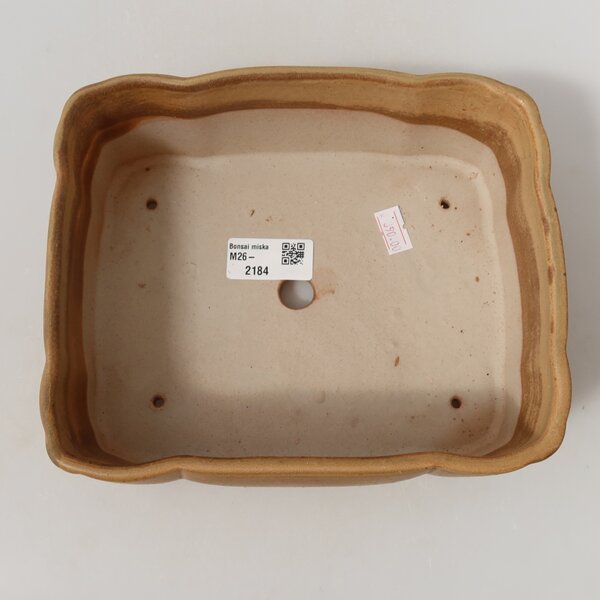 E-bonsai Keramická bonsai miska 20,5 x 17,5 x 7 cm béžová