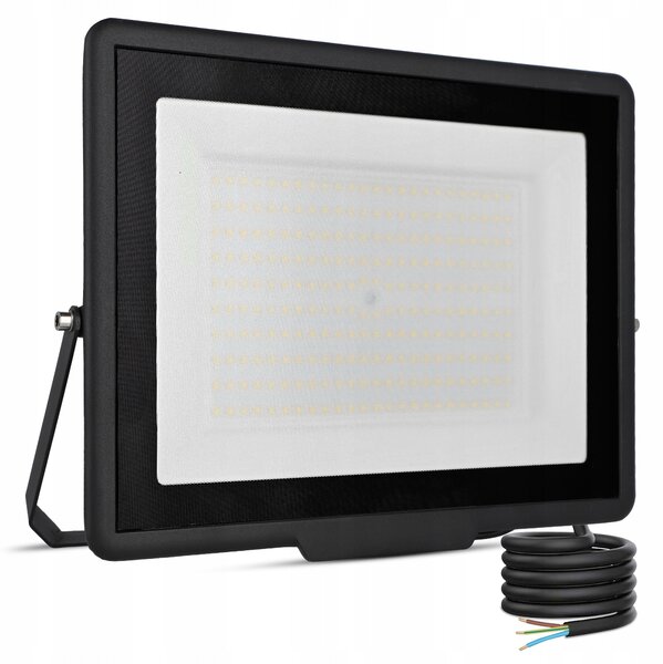 Solární LED reflektor 200 W, IP65, neutrální bílá, úhel 120°, 32,5 × 26,5 × 3 cm