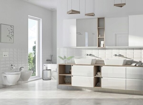 Cersanit Moduo, závěsná skříňka s umyvadlem 60cm, bílá, S801-314-DSM