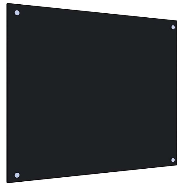 Kuchyňský panel černý 70 x 60 cm tvrzené sklo 249483
