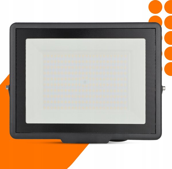 Solární LED reflektor 200 W, IP65, neutrální bílá, úhel 120°, 32,5 × 26,5 × 3 cm