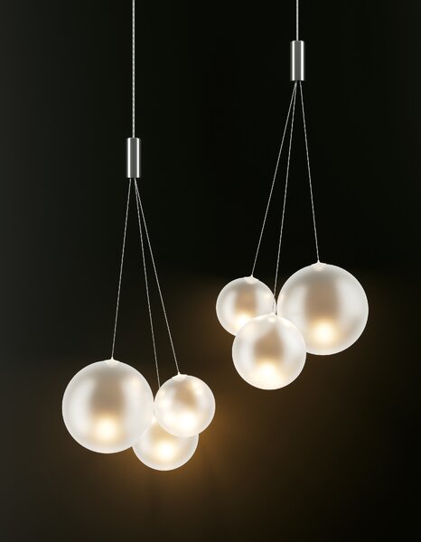 Lodes Designové závěsné LED svítidlo RANDOM SUSPENSION, 3x1W, š. 29 cm, CRI90 Barva: Sněhově bílá, Teplota světla: 2700K - teplá bílá