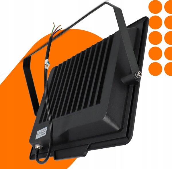 Solární LED reflektor 200 W, IP65, neutrální bílá, úhel 120°, 32,5 × 26,5 × 3 cm