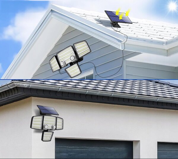 Solární LED reflektor, neutrální bílá, IP44