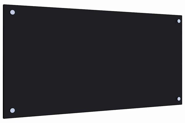 Kuchyňský panel černý 80 x 40 cm tvrzené sklo 249484