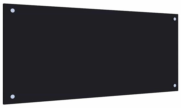 Kuchyňský panel černý 90 x 40 cm tvrzené sklo 249487