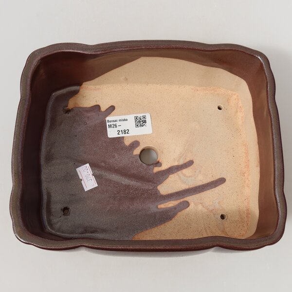 E-bonsai Keramická bonsai miska 20,5 x 17,5 x 7 cm hnědá