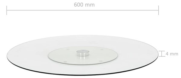 Otočný servírovací tác transparentní 60 cm tvrzené sklo 249498