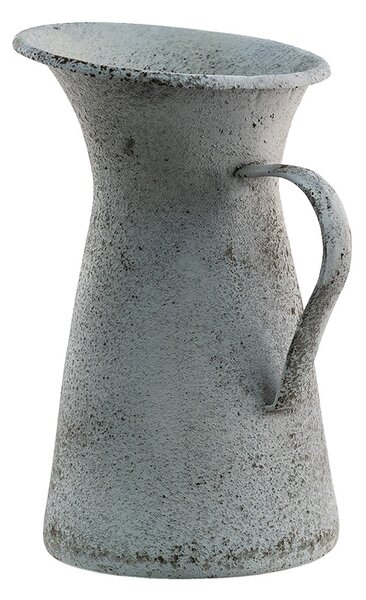 Šedý bílý antik dekorativní kovový džbán - 15*15*27 cm - Clayre & Eef