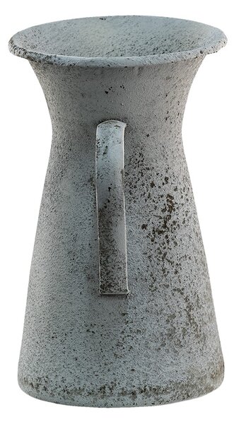 Šedý bílý antik dekorativní kovový džbán - 15*15*27 cm - Clayre & Eef