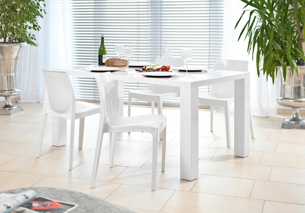 JÍDELNÍ STŮL, vysoce lesklá bílá, 140/90/76 cm MID.YOU - Online Only jídelní stoly, Online Only