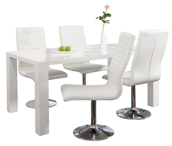 JÍDELNÍ STŮL, vysoce lesklá bílá, 140/90/76 cm MID.YOU - Online Only jídelní stoly, Online Only