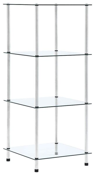 4patrová police průhledná 40 × 40 × 100 cm tvrzené sklo 249505