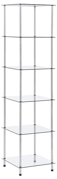6patrová police průhledná 40 × 40 × 160 cm tvrzené sklo 249507