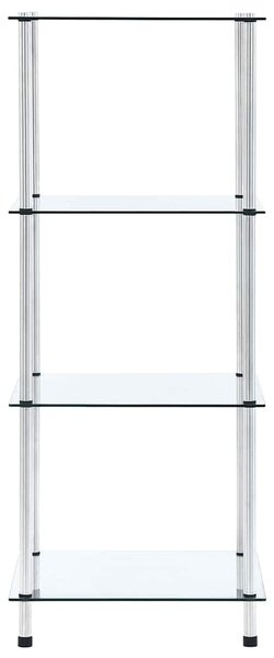 4patrová police průhledná 40 × 40 × 100 cm tvrzené sklo 249505