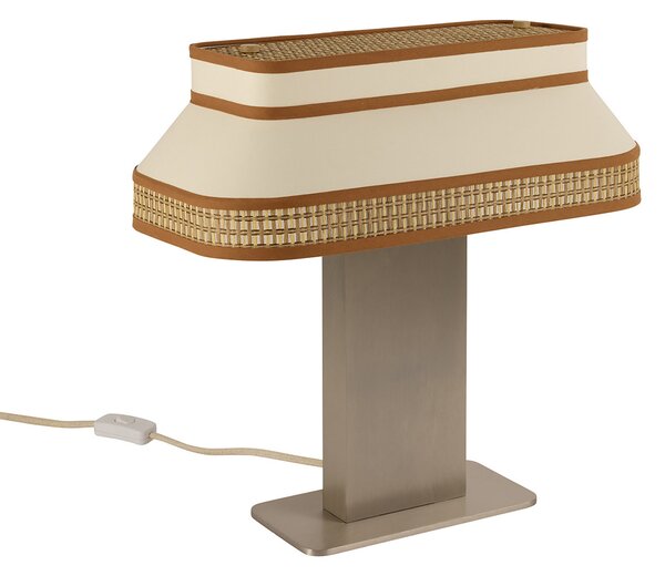 Stolní lampa MARKET SET, Square, Béžová, Obývací pokoj, Tkanina / Textil, Design