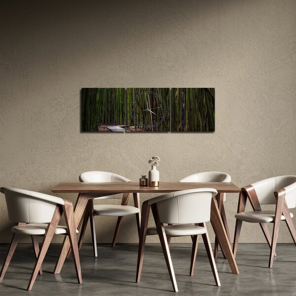 Obraz - Mezi bambusy (s hodinami) (90x30 cm)