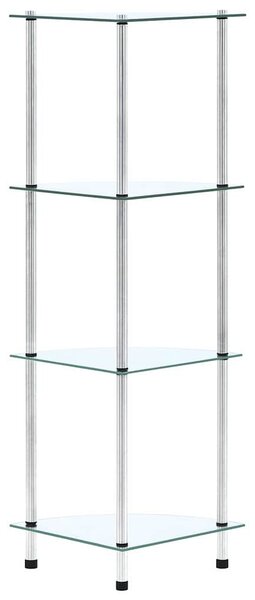 4patrová police průhledná 30 × 30 × 100 cm tvrzené sklo 249515