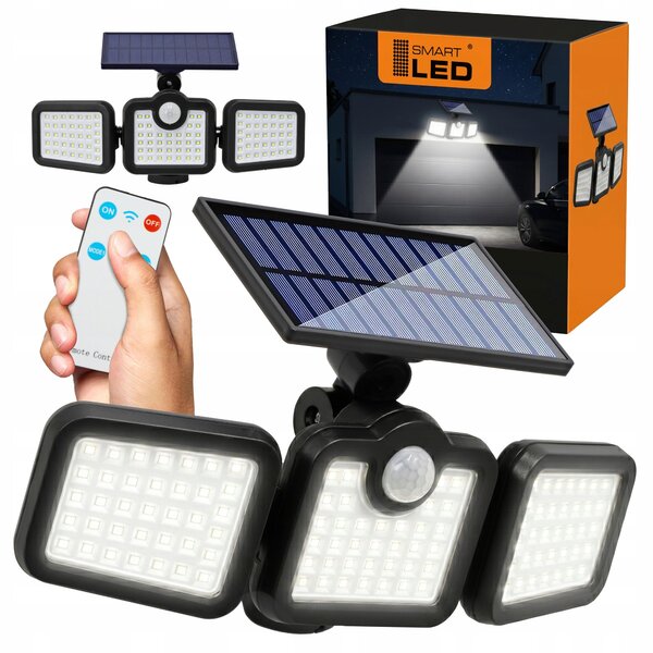Solární LED reflektor, neutrální bílá, IP44