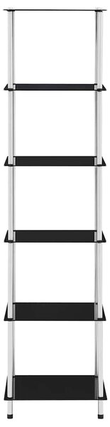 6patrová police černá 40 × 40 × 160 cm tvrzené sklo 249512