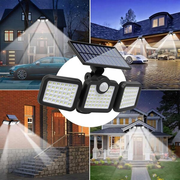 Solární LED reflektor, neutrální bílá, IP44