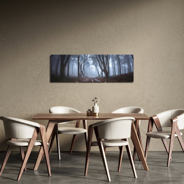 Obraz - Za deštivého dne (s hodinami) (90x30 cm)