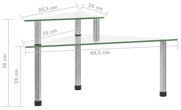 Kuchyňská police průhledná 49,5 x 35 x 19 cm tvrzené sklo 249525