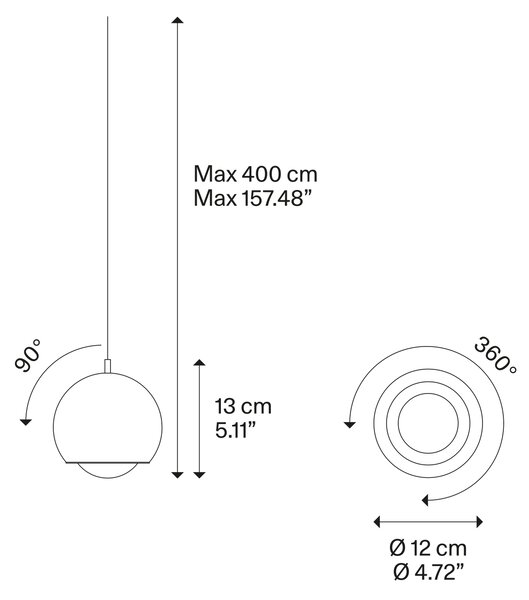 Lodes Designové závěsné LED svítidlo SPIDER, 11W, ø 12 cm, CRI90 Barva: Černá, Teplota světla: 2700K - teplá bílá