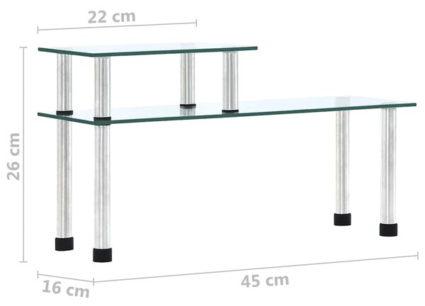Kuchyňská police průhledná 45 x 16 x 26 cm tvrzené sklo 249523