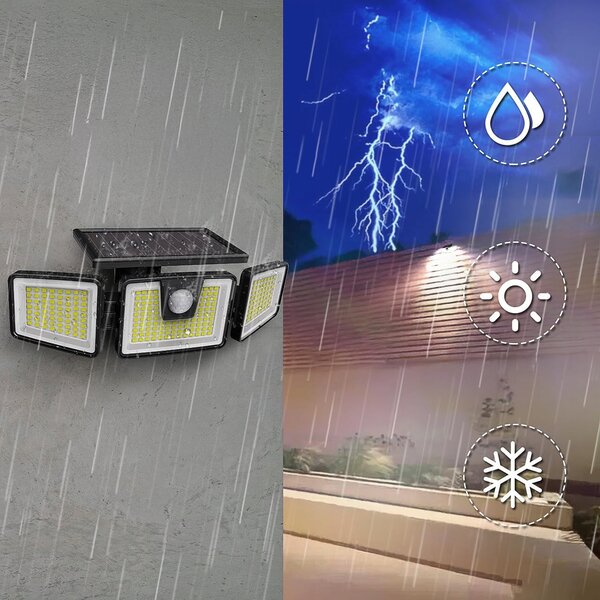 Solární LED reflektor, studená bílá, IP44
