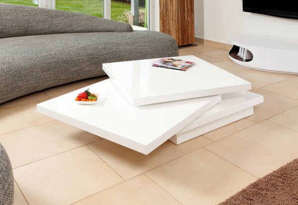KONFERENČNÍ STOLEK, vysoce lesklá bílá, kompozitní dřevo, 120/80/30 cm Livetastic - Konferenční stolky, Online Only