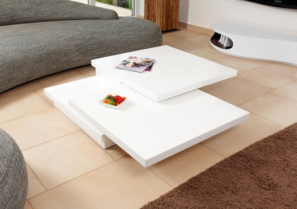 KONFERENČNÍ STOLEK, vysoce lesklá bílá, kompozitní dřevo, 120/80/30 cm Livetastic - Konferenční stolky, Online Only