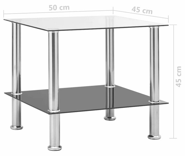 Odkládací stolek průhledný 45 x 50 x 45 cm tvrzené sklo 249529