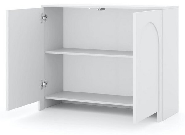 Bílá komoda, bezúchytkové otevíraní, š: 100 cm