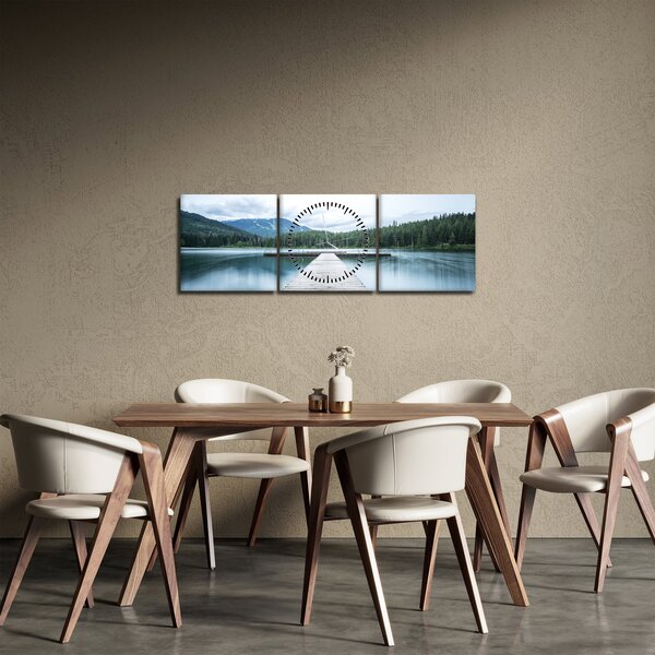 Obraz - Při pohledu z mola (s hodinami) (90x30 cm)