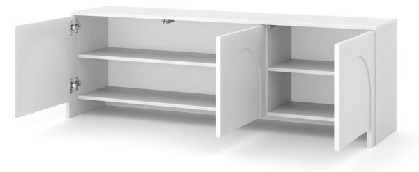 Bílá komoda, bezúchytkové otevíraní, š: 150cm