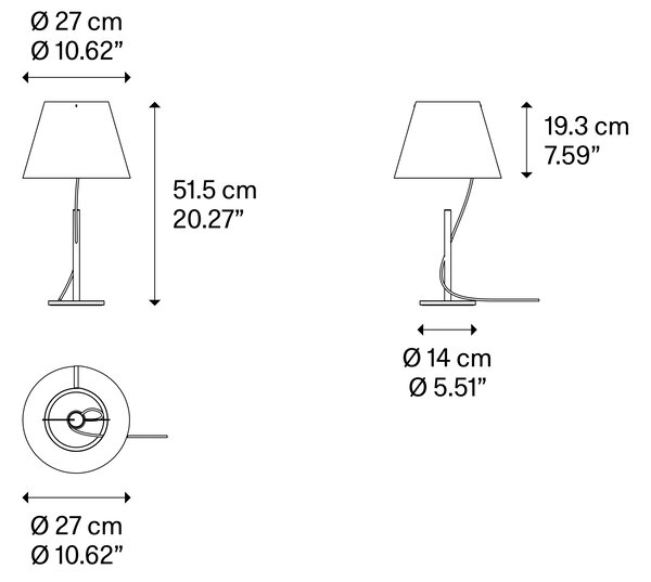 Lodes Stolní LED lampa HOVER 6,5W, v. 51,5 cm, CRI90