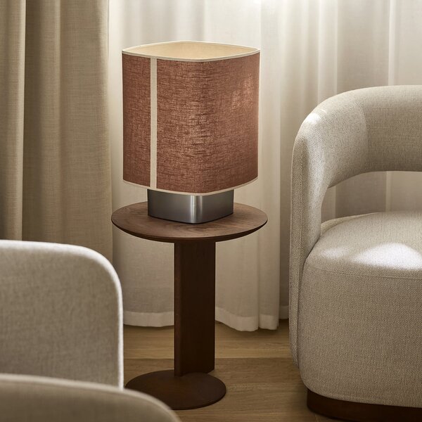 Stolní lampa MARKET SET, Dolce, Hnědá / Rezavá, Obývací pokoj, Tkanina / Textil, Design